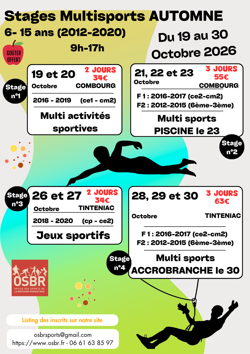 STAGES VACANCES D'AUTOMNE